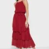 Strappy Tie Detail Tiered Dress