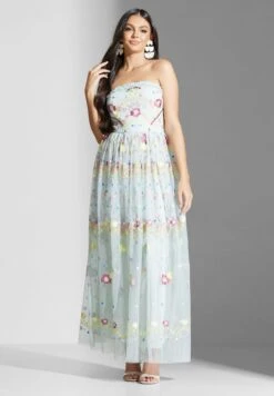 Bardot Embroidered Tiered Dress
