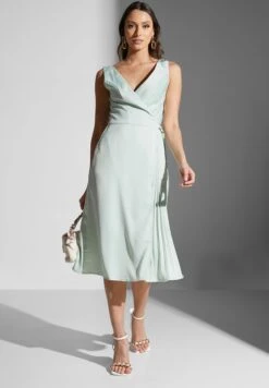 Belted Plisse Detail Dress