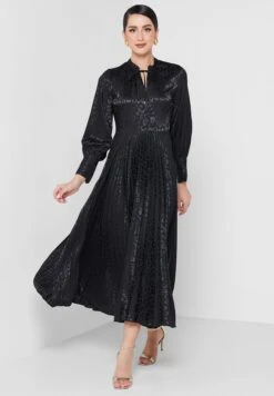 Placket Plisse Dress