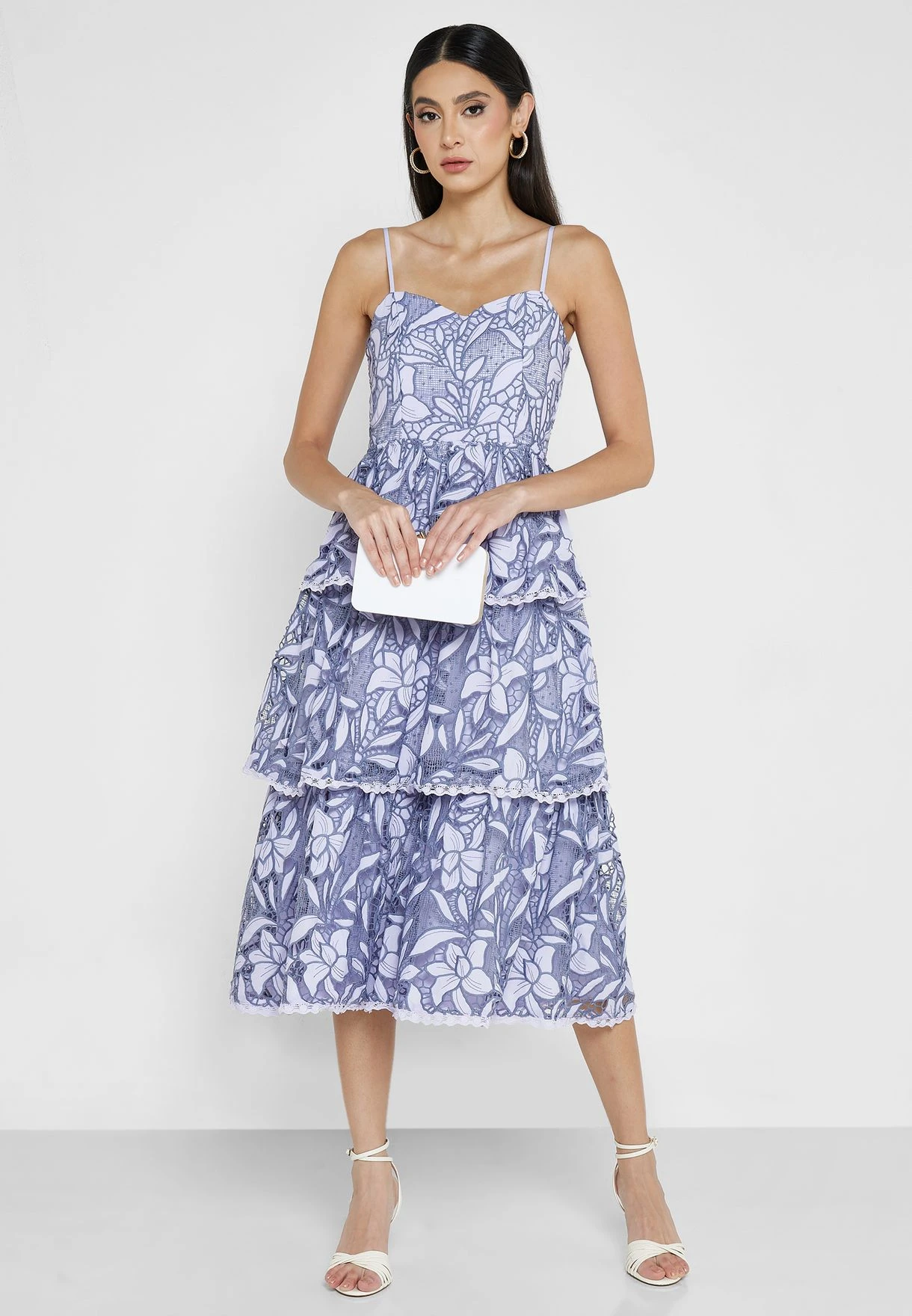 Printed Strappy Ruffle Dress 1 Printed Strappy Ruffle Dress