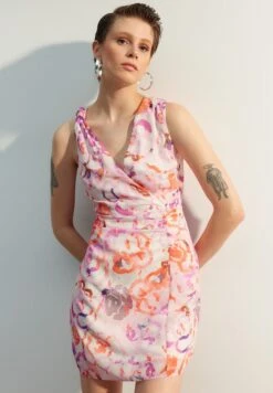 Trendyol Surplice Neck Printed Dress