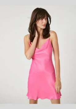 Koton Cowl Neck Strappy Satin Mini Partydress