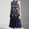 Adrianna Papell Floral Embroidered Tiered Dress