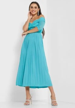 Little Mistress Bardot Plisse Dress