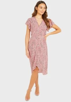 Ruffle Detail Printed Dress