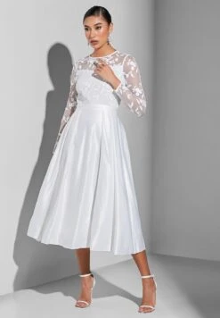 Coast Embroidered Sheer Yoke Dress