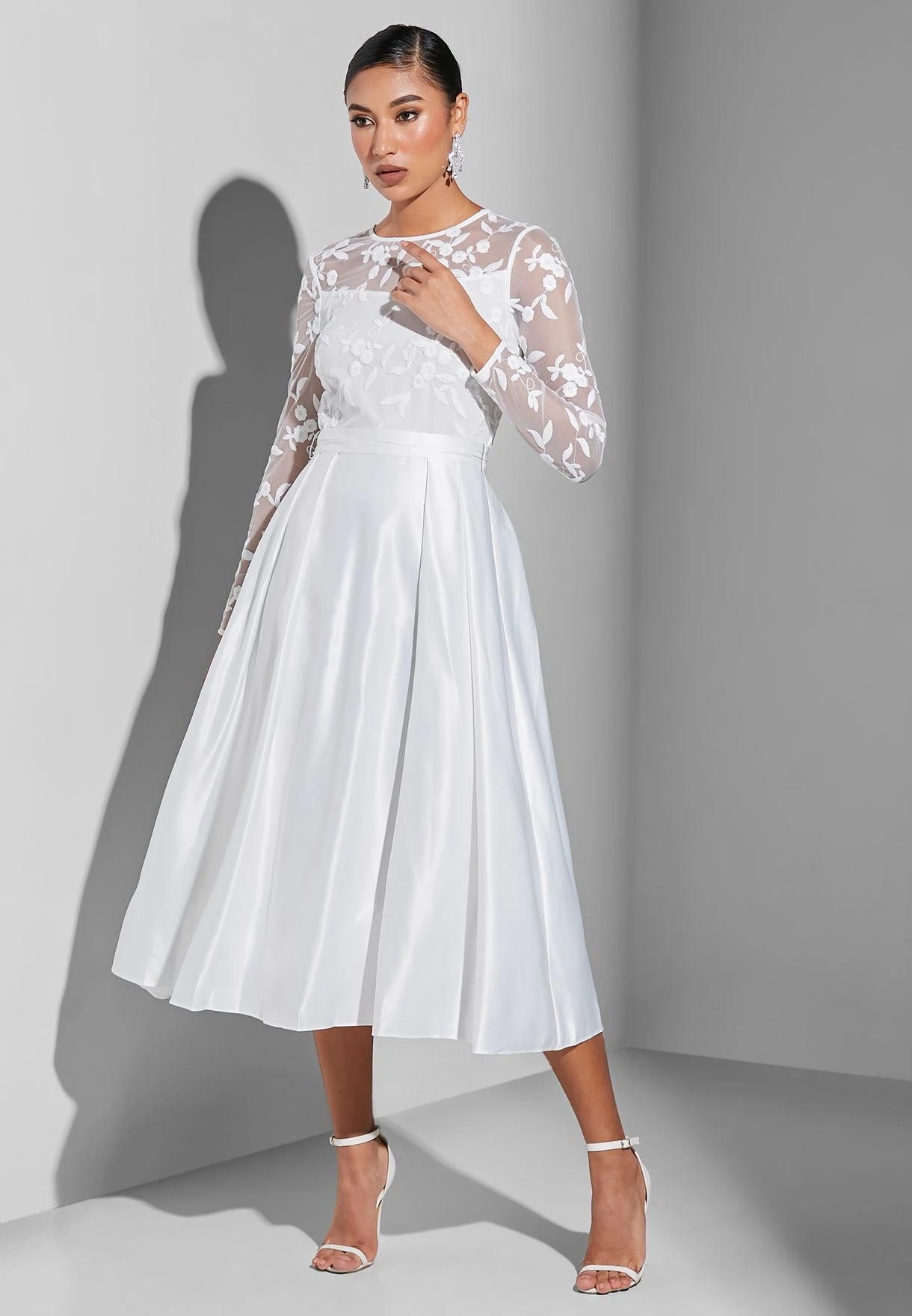 Coast Embroidered Sheer Yoke Dress 1 Coast Embroidered Sheer Yoke Dress