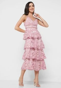 Strappy Openwork Lace Dress