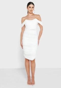 Bardot Ruched Detail Dress