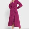 Surplice Neck Puff Sleeve Tie Detail Dress