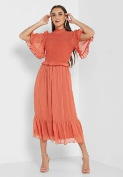 Little Mistress Tiered Ruffle Sleeve Dress