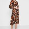 Balloon Sleeve Floral Print Dress