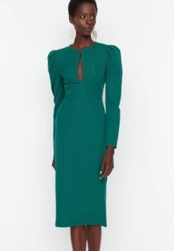 Trendyol Keyhole Neck Puff Sleeve Dress