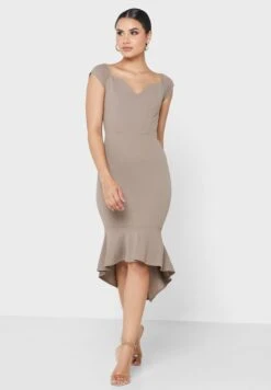 Sweetheart Neck Ruffle Hem Dress