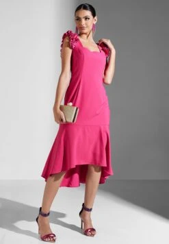 Adrianna Papell Ruffle Detail Square Neck Dress