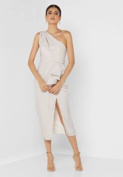 Little Mistress Front Split One Shoulder Bodycon Dress