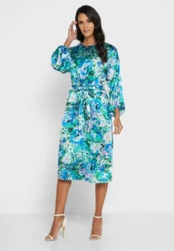 Printed Balloon Sleeve Dress