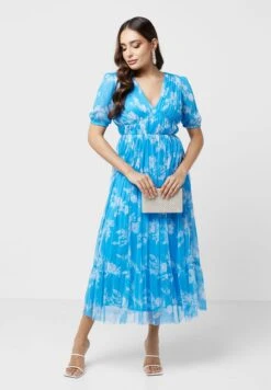 Floral Puff Sleeve Tiered Dress