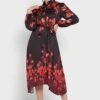 Balloon Sleeve Printed Dress