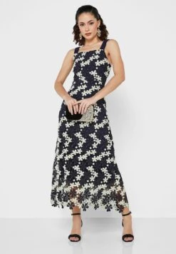 Tiered Square Neck Printed Dress