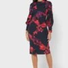 Split Detail Floral Print Dress