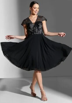 Embroidered Cap Sleeve Dress