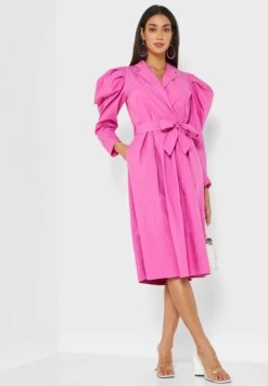 V-Neck Puff Sleeve Dress