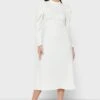 High Neck Puff Sleeve Dress