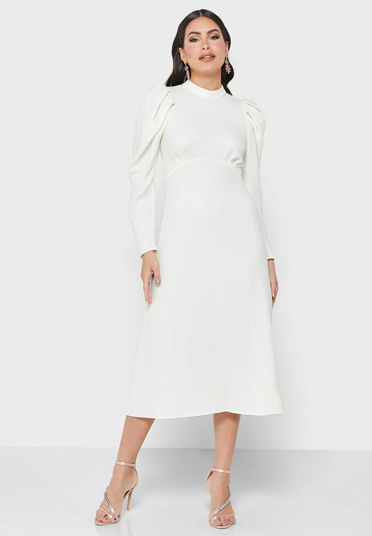 High Neck Puff Sleeve Dress 1 High Neck Puff Sleeve Dress