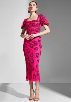 Embellished Puff Sleeve Dress