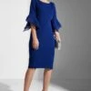 Adrianna Papell Boat Neck Ruffle Sleeve Dress