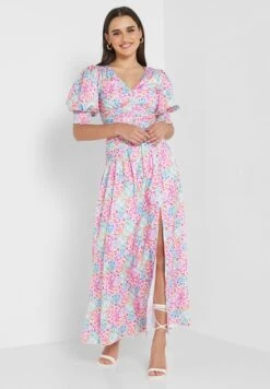 Little Mistress Front Slit Floral Printed Dress