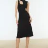 Trendyol High Neck Cut Out Detail Dress