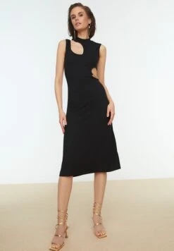 Trendyol High Neck Cut Out Detail Dress