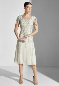 Sequin Detail Cape Sleeve Dress