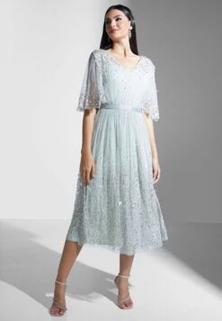 Sequin Detail Ruffle Dress