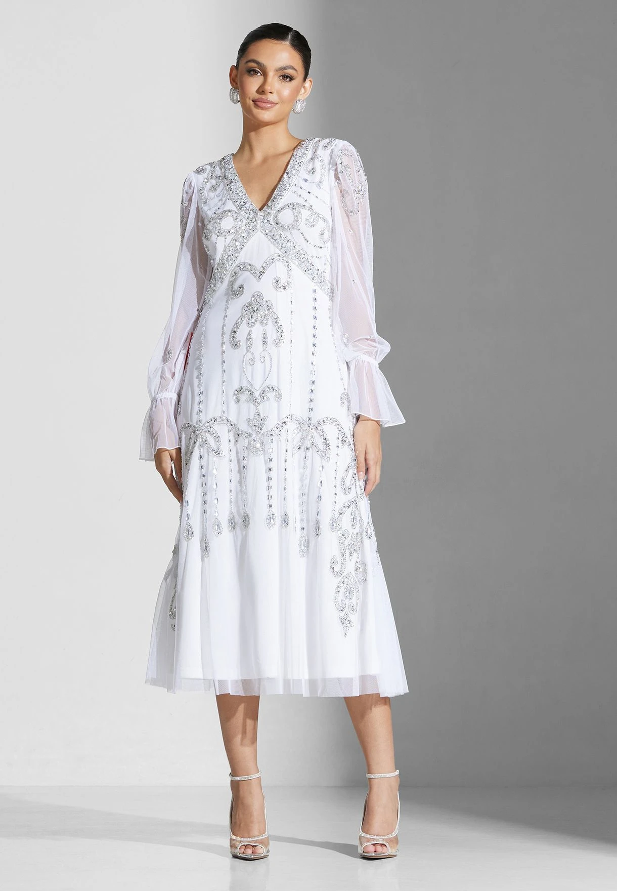 Embellished Ruffle Detail Dress 1 Embellished Ruffle Detail Dress