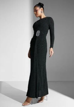 Embellished Buckle Shimmer Dress