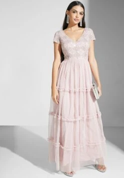 Embellished Bodice Dress With Tier Detail