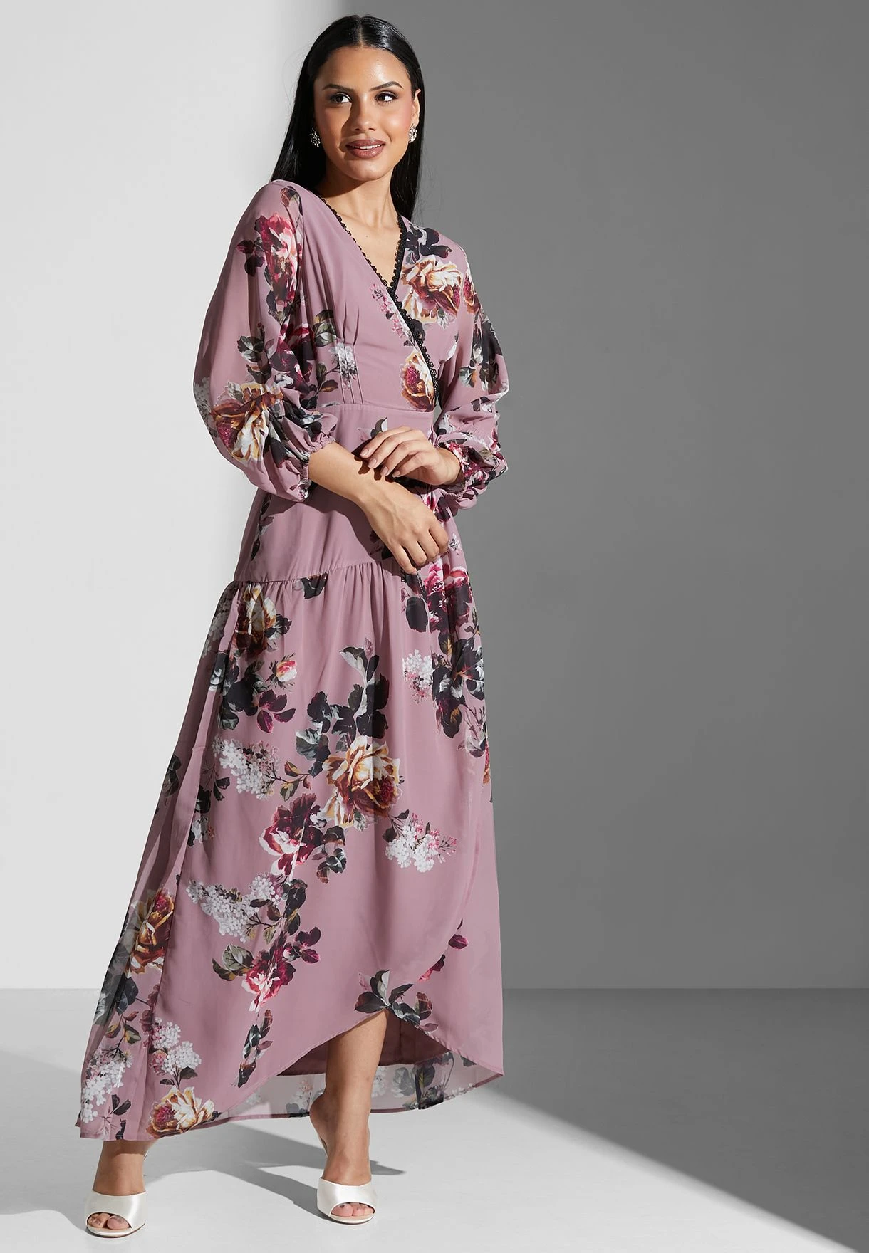 Surplice Floral Print Dress 1 Surplice Floral Print Dress