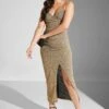 Shimmer Dress With Slit