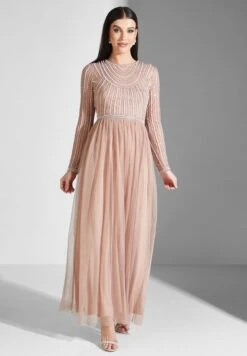 Embellished Mesh Plisse Dress