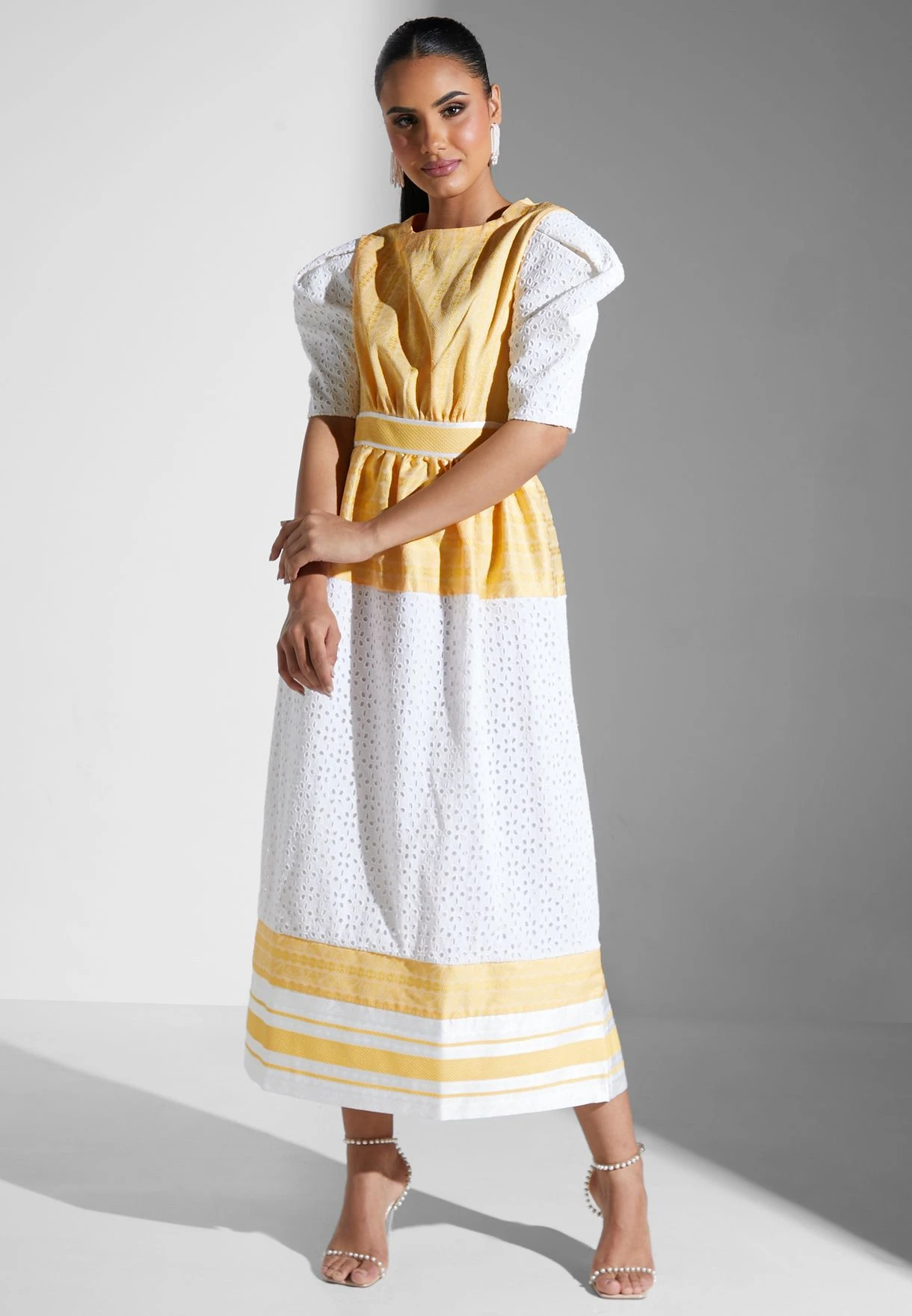 Puff Sleeve Tiered Printed Dress 1 Puff Sleeve Tiered Printed Dress