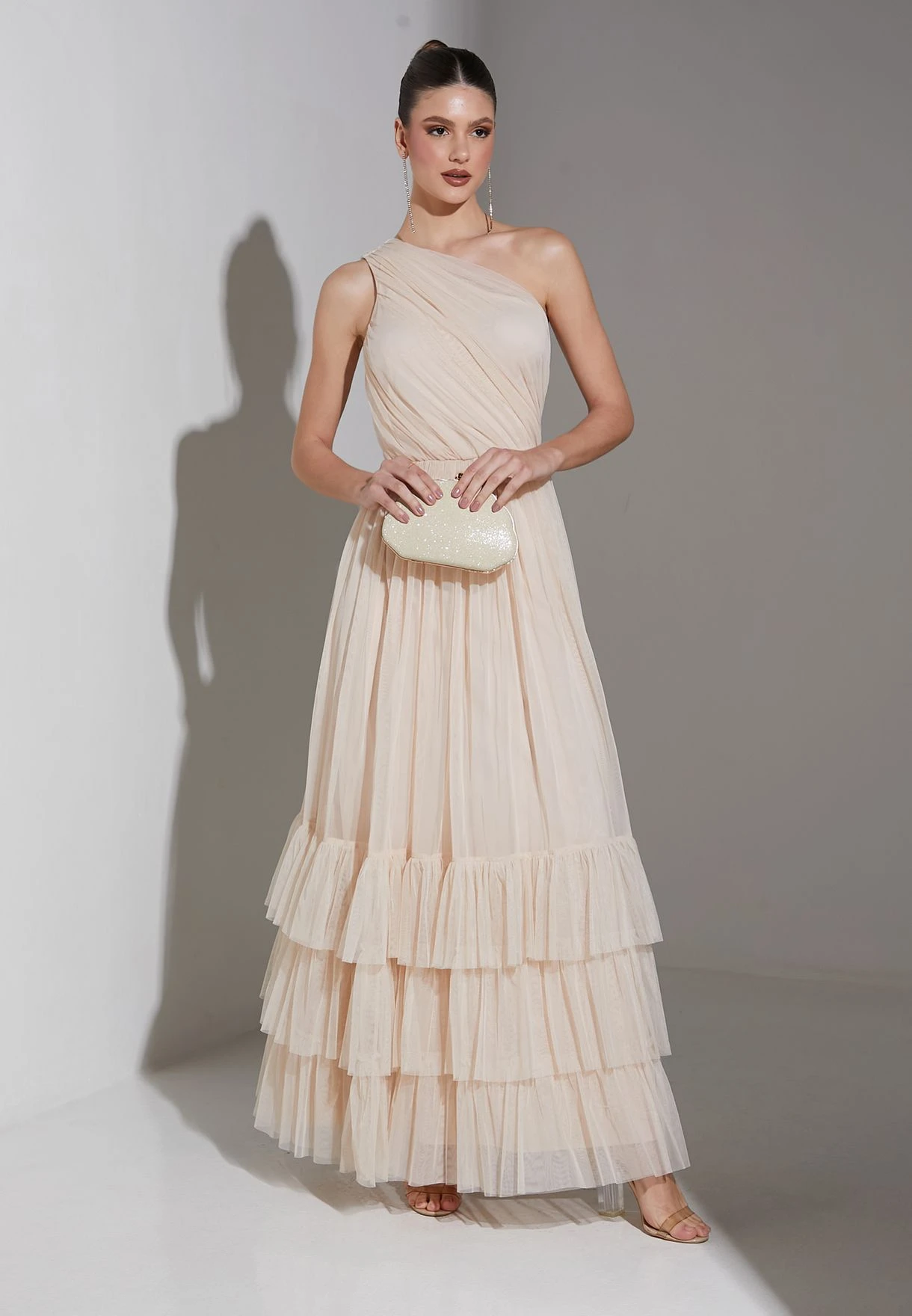 One Shoulder Ruffled Maxi Dress 1 One Shoulder Ruffled Maxi Dress