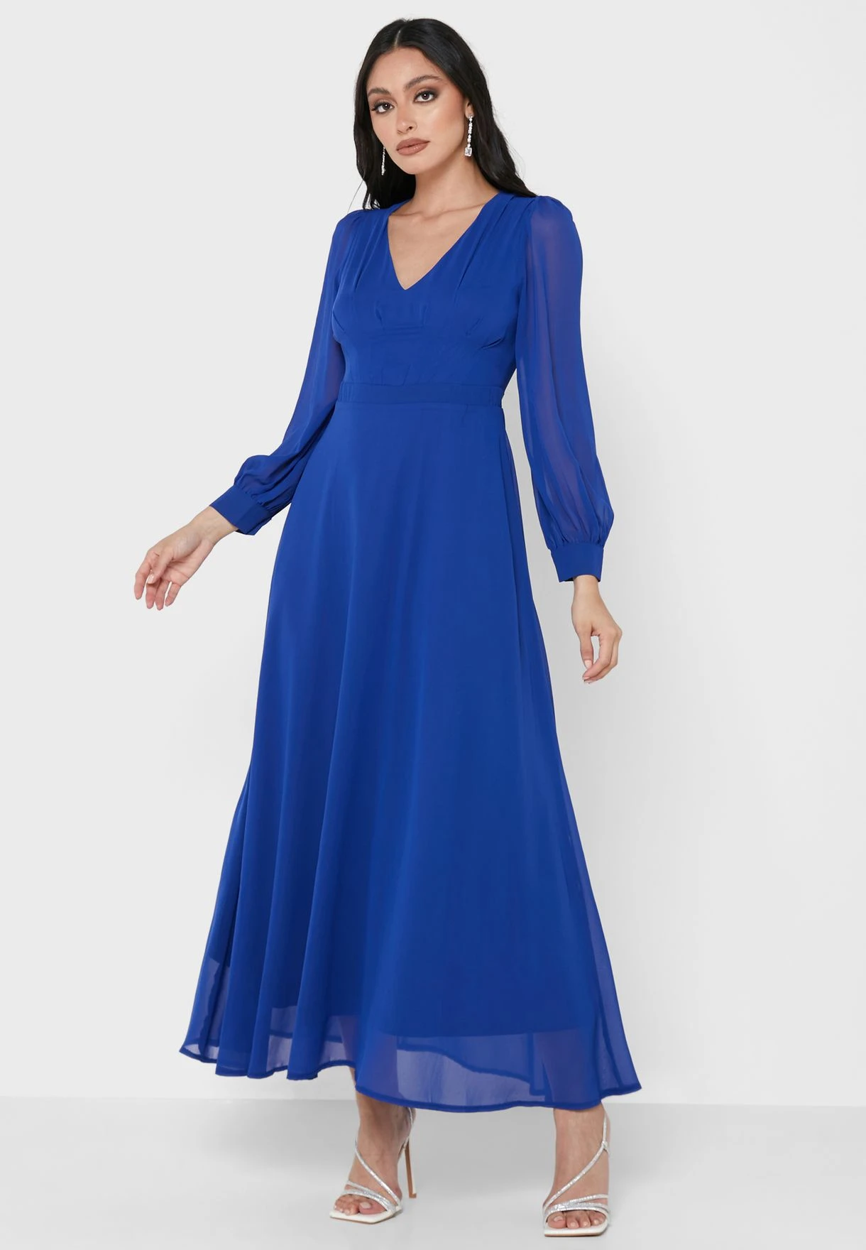 Sheer Sleeve Fit & Flare Dress 1 Sheer Sleeve Fit & Flare Dress