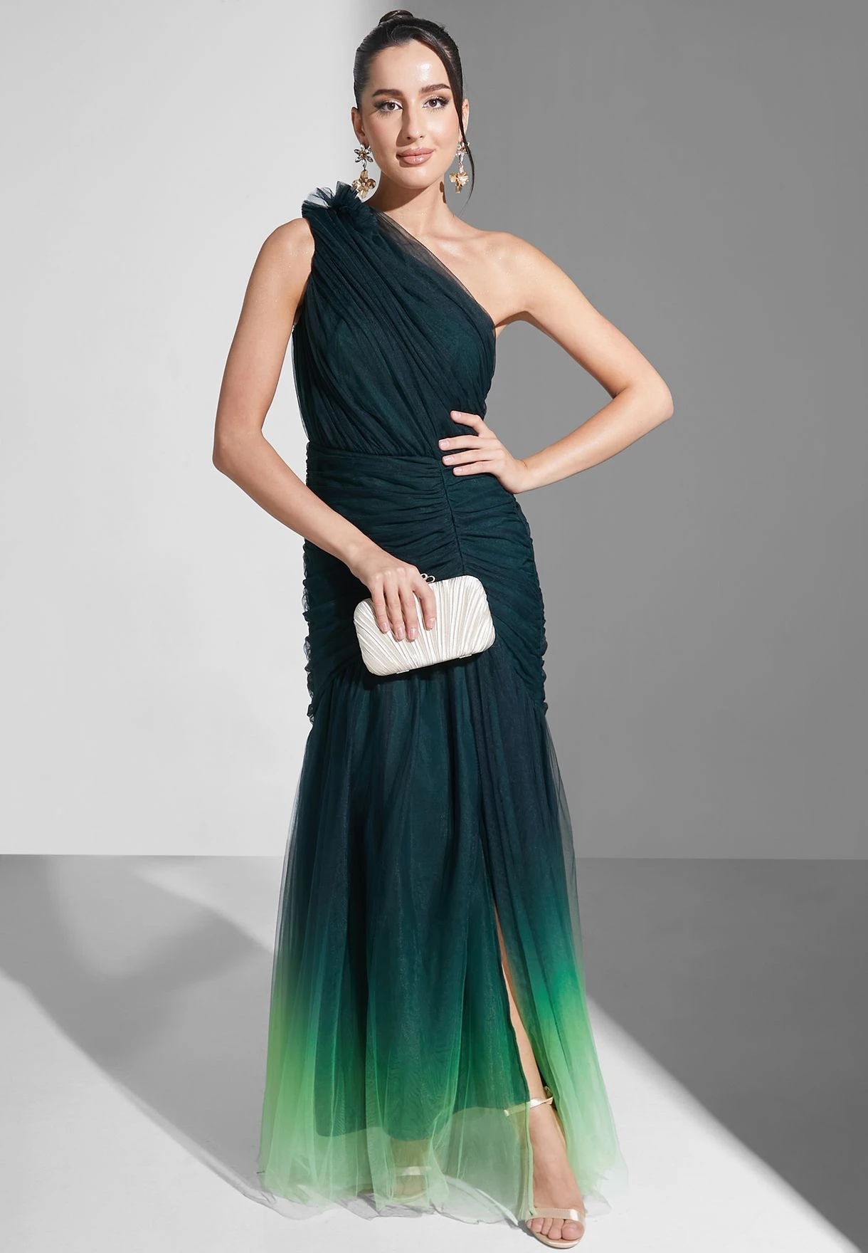 One Shoulder Ombré Detail Dress 1 One Shoulder Ombré Detail Dress