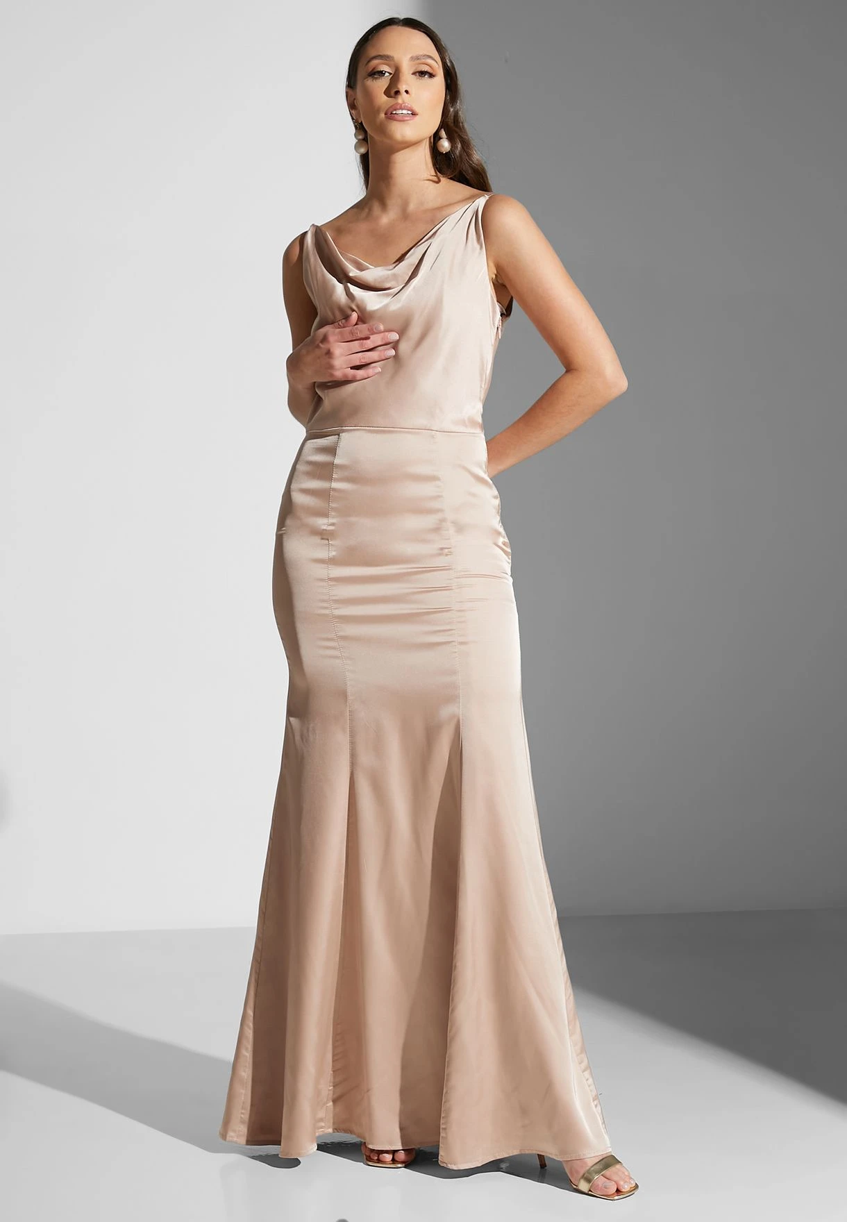 Back Slit Cowl Neck Dress 1 Back Slit Cowl Neck Dress