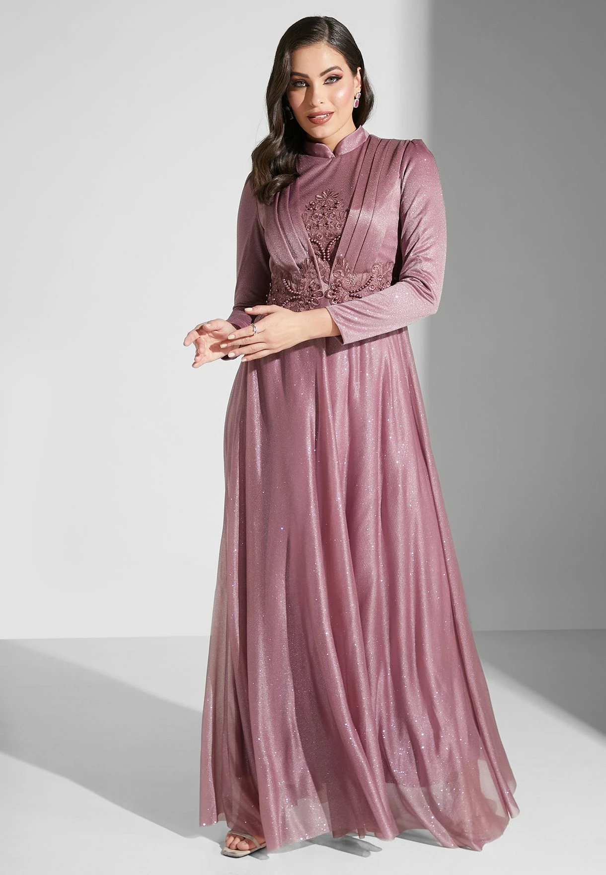 Embroidery Detail Shimmer Dress 1 Embroidery Detail Shimmer Dress