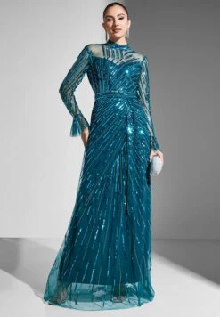 Embellished High Neck Dress